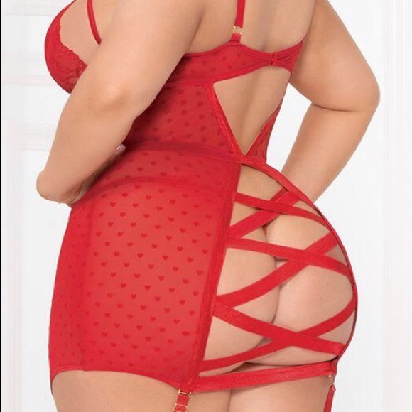 NEW- Chemise and Thong Set- PLUS Size 1X- 2X - Picture 3 of 5